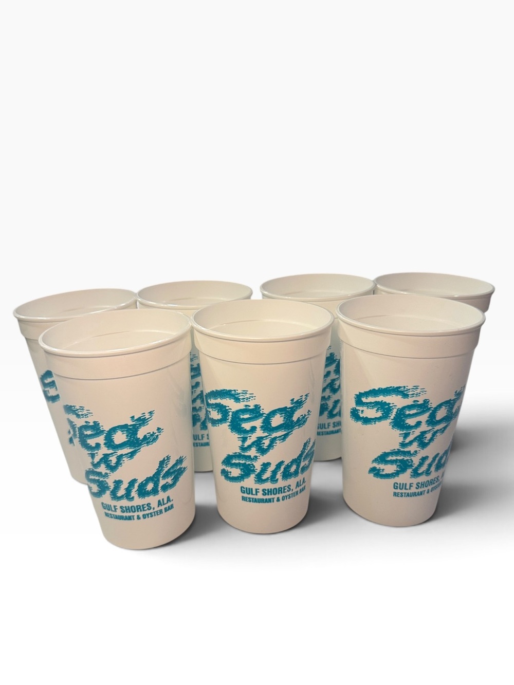 Sea n Suds Restaurant Gulf Shores Alabama Set of 7 Drink Cups EUC